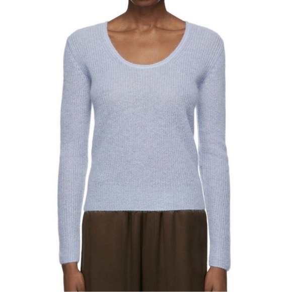 Vince Periwinkle Blue Ribbed Knit Mohair Sweater - Picture 2 of 10